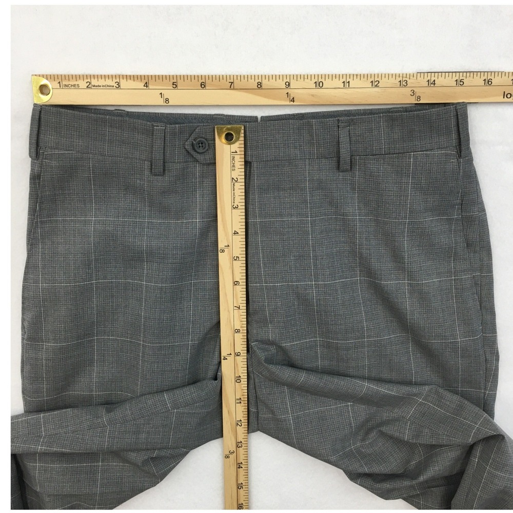 J. Hilburn Vitale Barberis Canonico Grey Plaid Wool Dress Pants Mens 31x30 - Picture 7 of 9